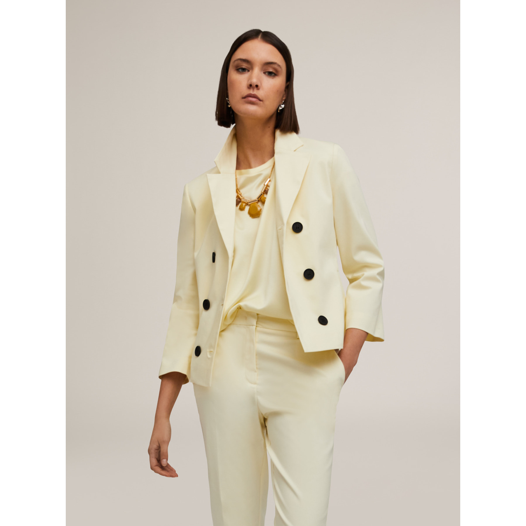 Motivi - Chaqueta de traje cruzada - Amarillo