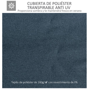 Techo de Repuesto 2,98x2,95 m para Cenador de Jardín Cubierta de Repuesto de Gazebo Pabellón Exterior con 8 Orificios de Drenaje y Ventilación Gris