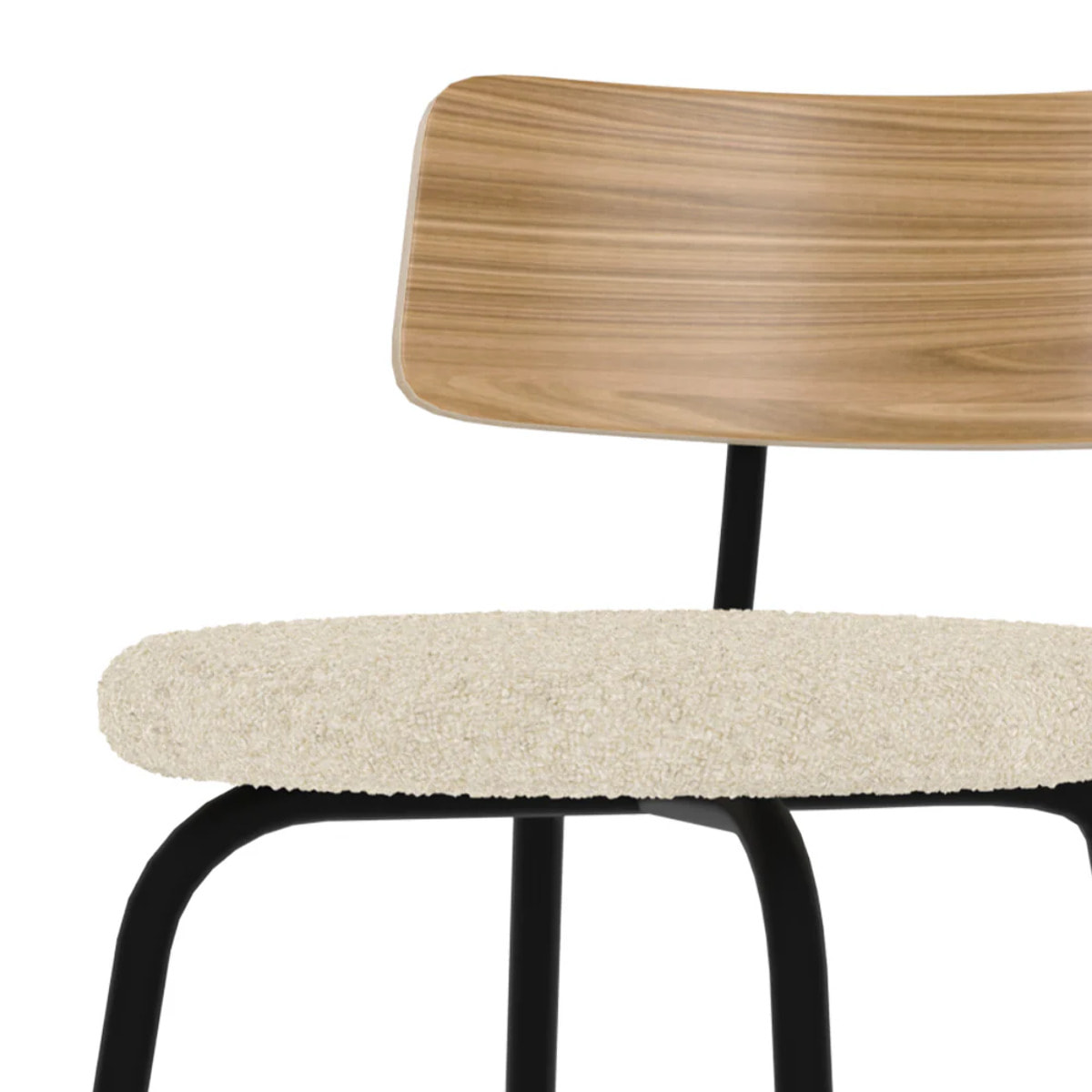 Lot de 2 chaises pour îlot central 64 cm en tissu bouclé blanc cassé - Alize