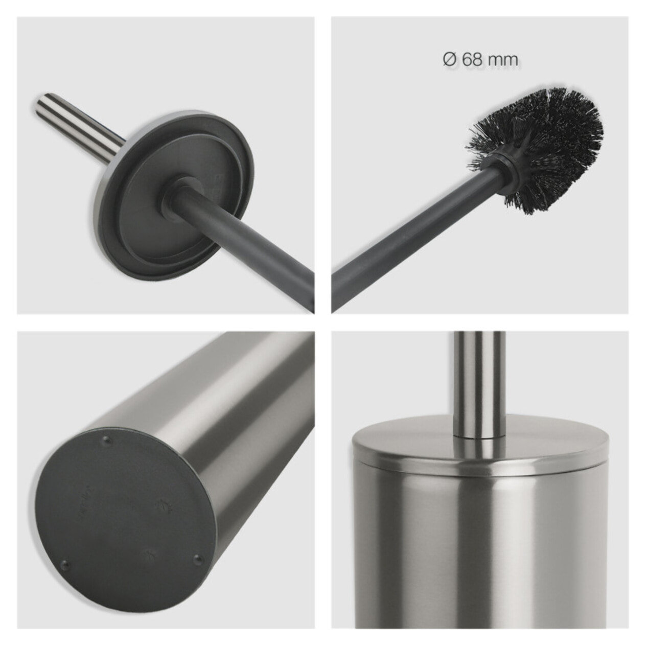 Set Poubelle à  pédale 5L & Brosse Wc AKIRA Inox Brossé Spirella