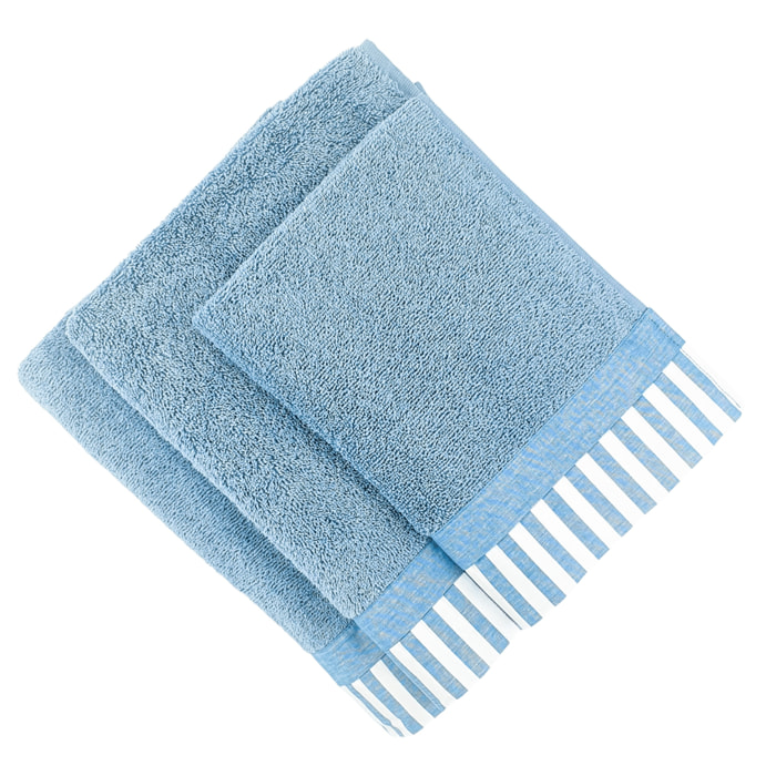 Set Spugna AMALFI 3 Pezzi: Viso+Ospite+Telo Bagno - 450 gr/m² - 100% Puro Cotone