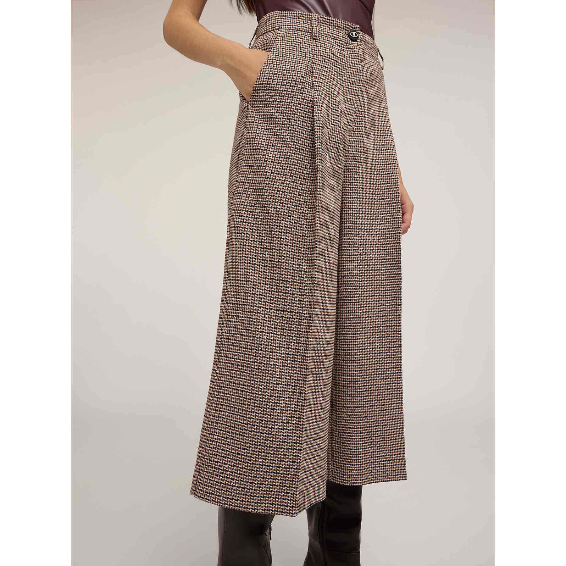 Motivi - Pantalones cortos a cuadros - Beige