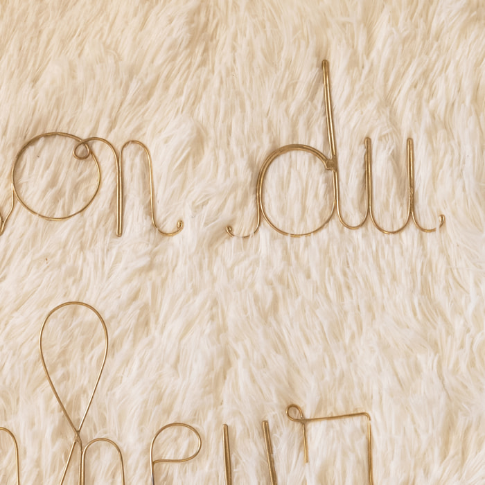 Mot fil de laiton 'MAISON DU BONHEUR' - Doré Vieilli