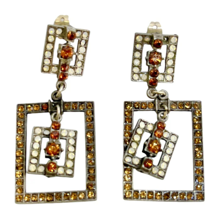 Pendiente largo multicristal Sw y plata 925 10µ T3