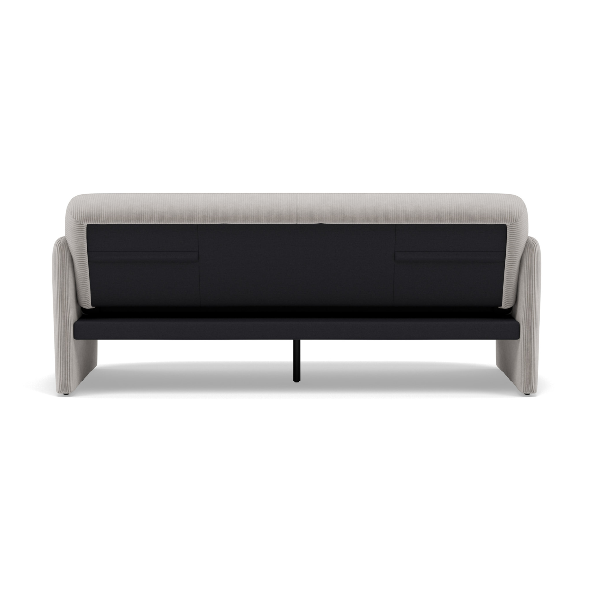 Mathis - Canapé convertible clic-clac 3 places en velours côtelé - Gris