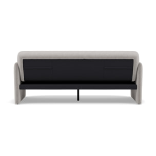 Mathis - Canapé convertible clic-clac 3 places en velours côtelé - Gris