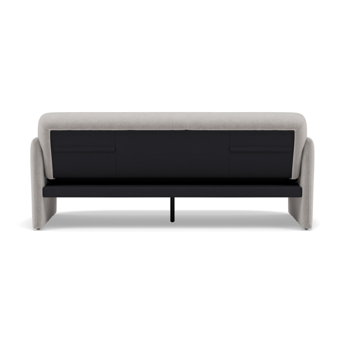 Mathis - Canapé convertible clic-clac 3 places en velours côtelé - Gris