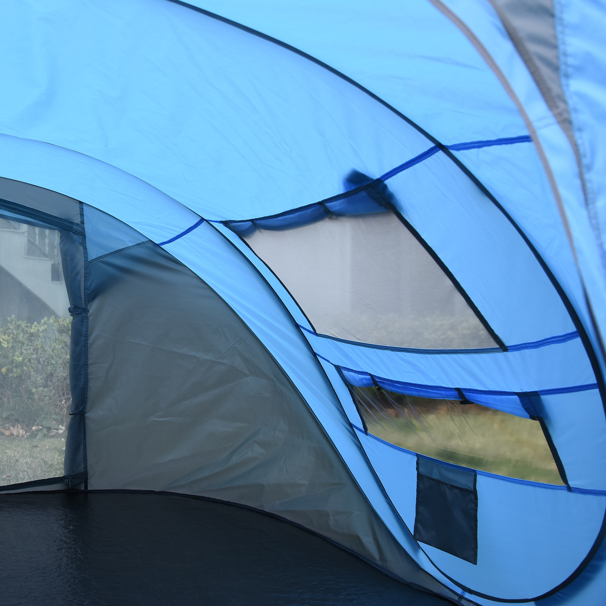 Tienda de Campaña Pop up para 4-5 Personas Tienda de Camping Instantánea con Ventanas Bolsillos y Bolsa de Transporte Impermeable Anti-UV 263,5x220x123 cm Azul