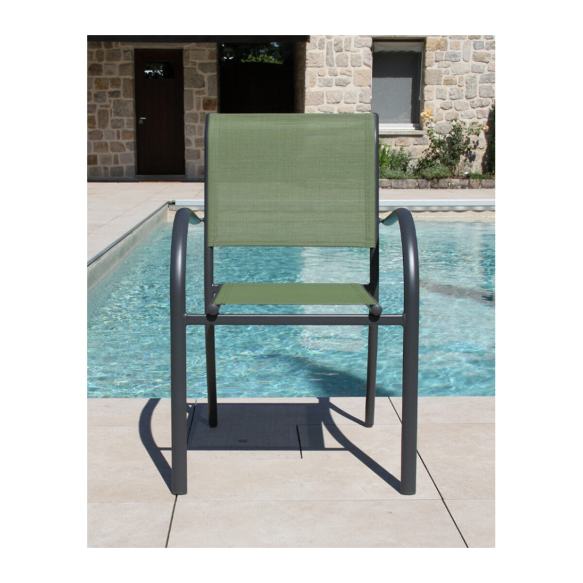 Ensemble table et chaises de jardin  - vert sauge - HONFLEUR XL BEZIERS