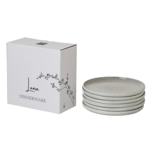J-Line Assiette Luna - céramique - gris clair - large