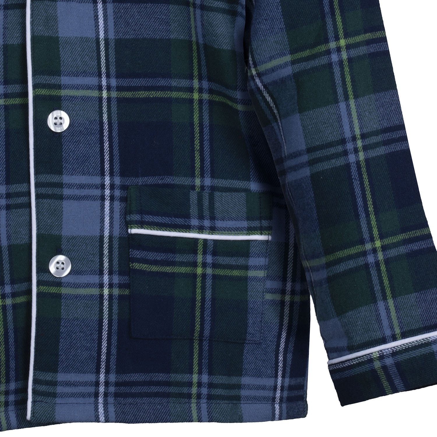 PIGIAMA BABY BABY in flanella invernale quadro blu e verde