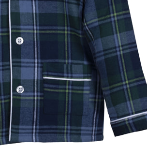 PIGIAMA BABY BABY in flanella invernale quadro blu e verde