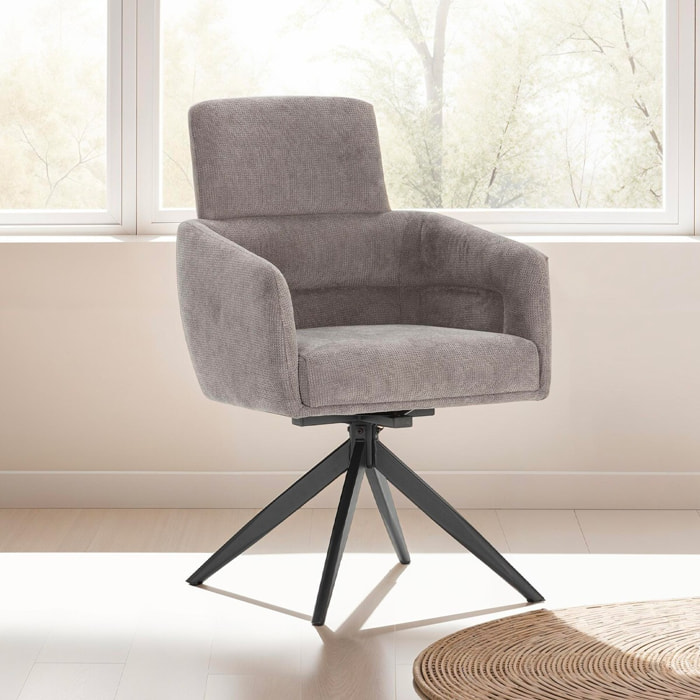 Lot de 2 fauteuils pivotants en tissu - ALVAR