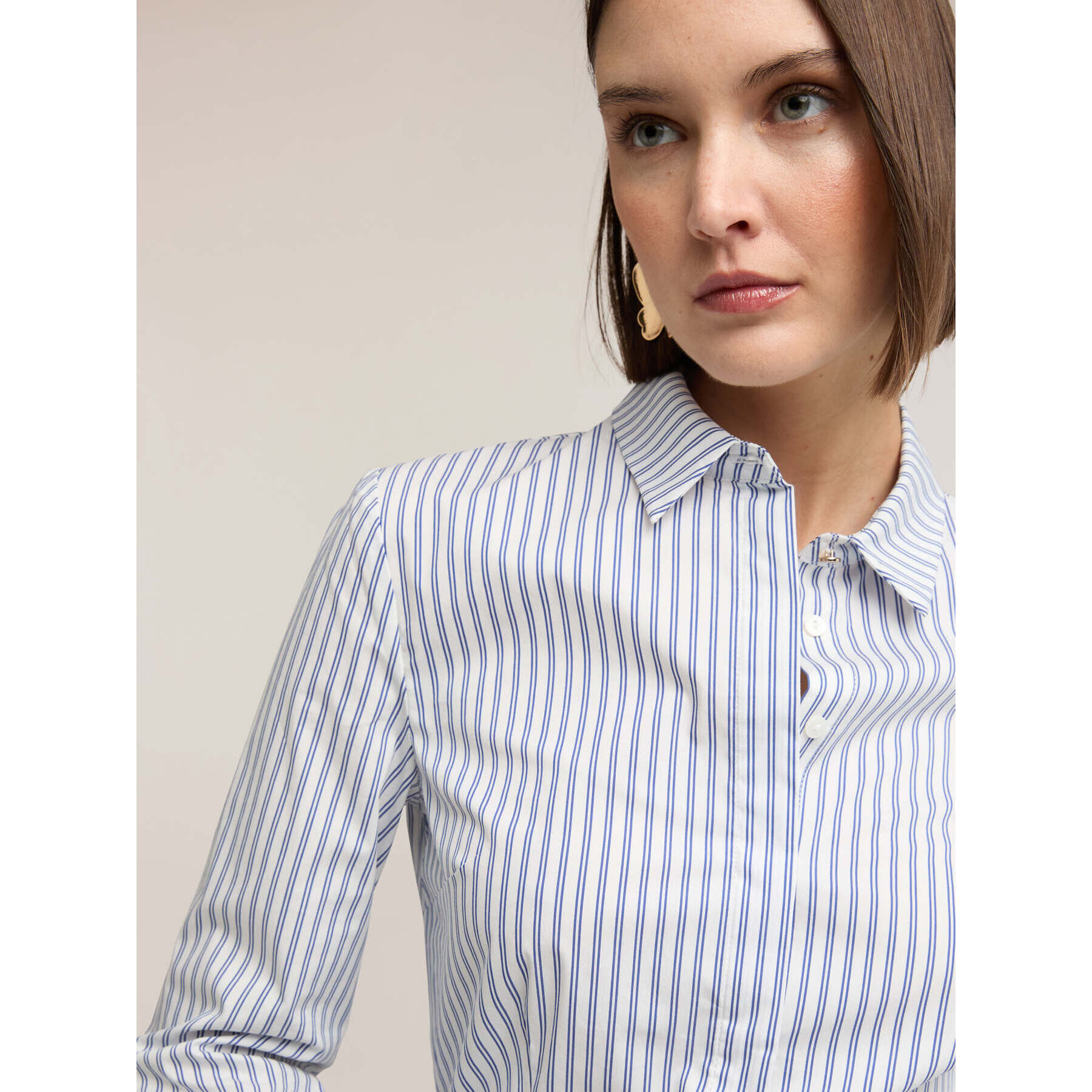 Motivi - Camicia in popeline a righe - Blu