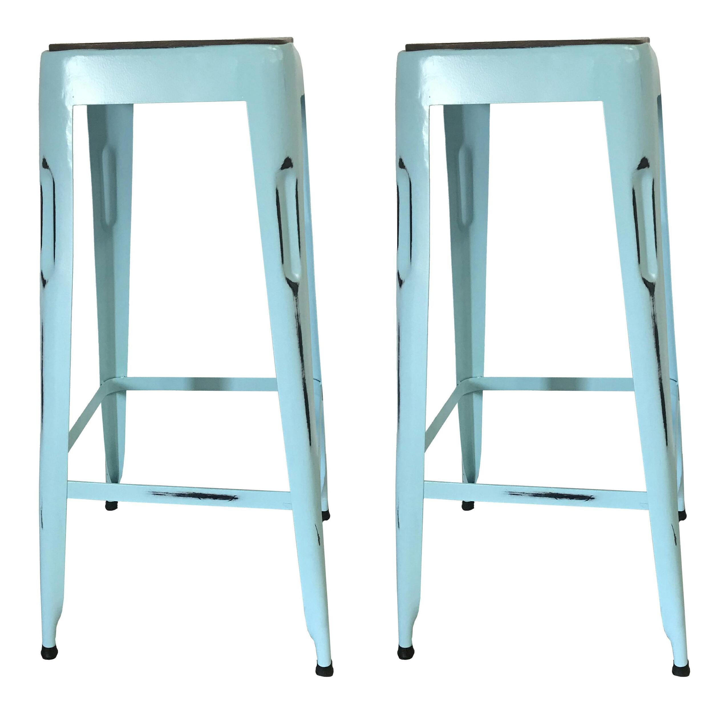 Tabouret de bar bleu (lot de 2) LEEDS