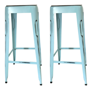 Tabouret de bar bleu (lot de 2) LEEDS
