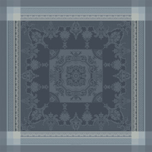 Nappe anti tache pur coton jacquard Fontainebleau gris