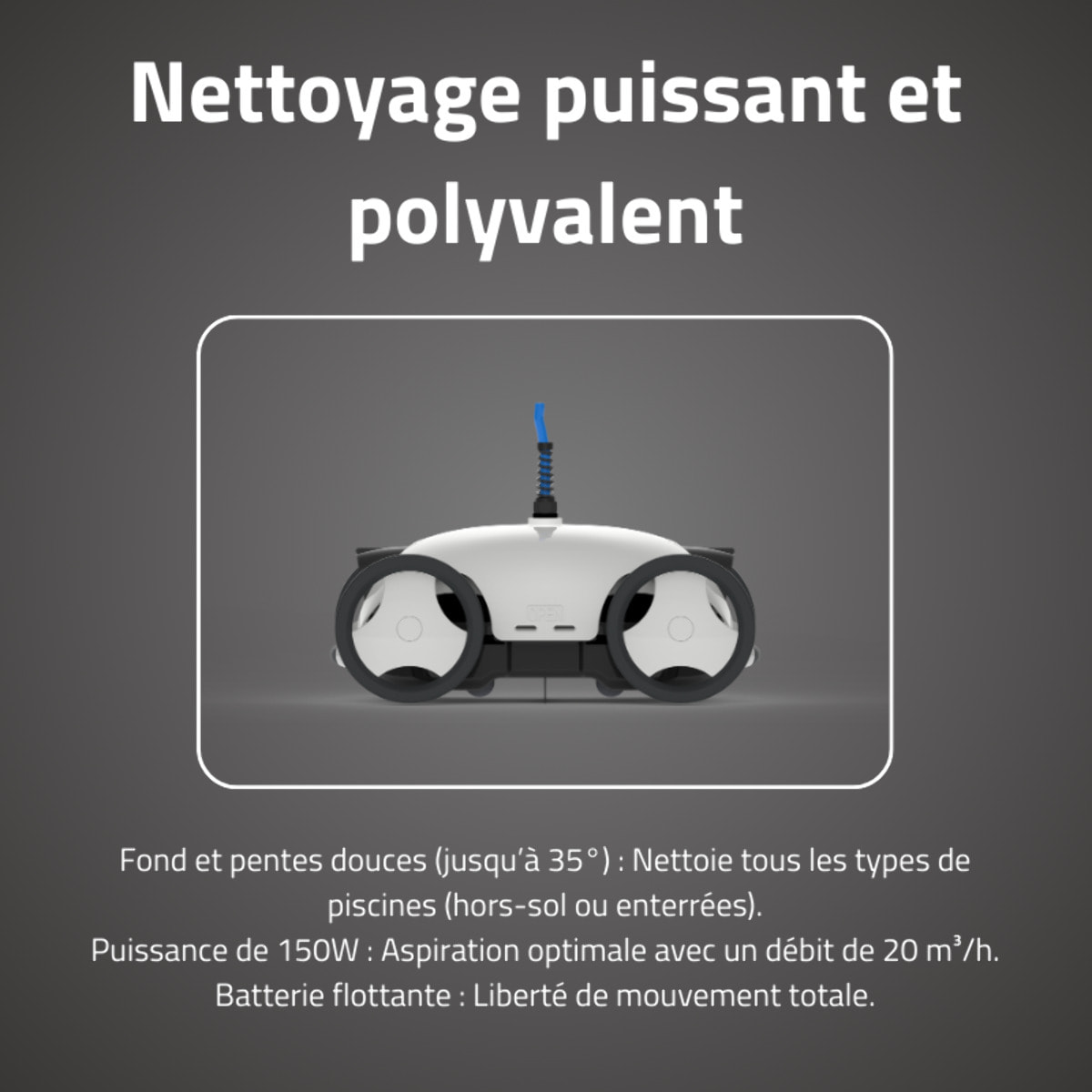 Bestway Robot piscine Falcon+ nettoyage fond et pentes 28 m² max