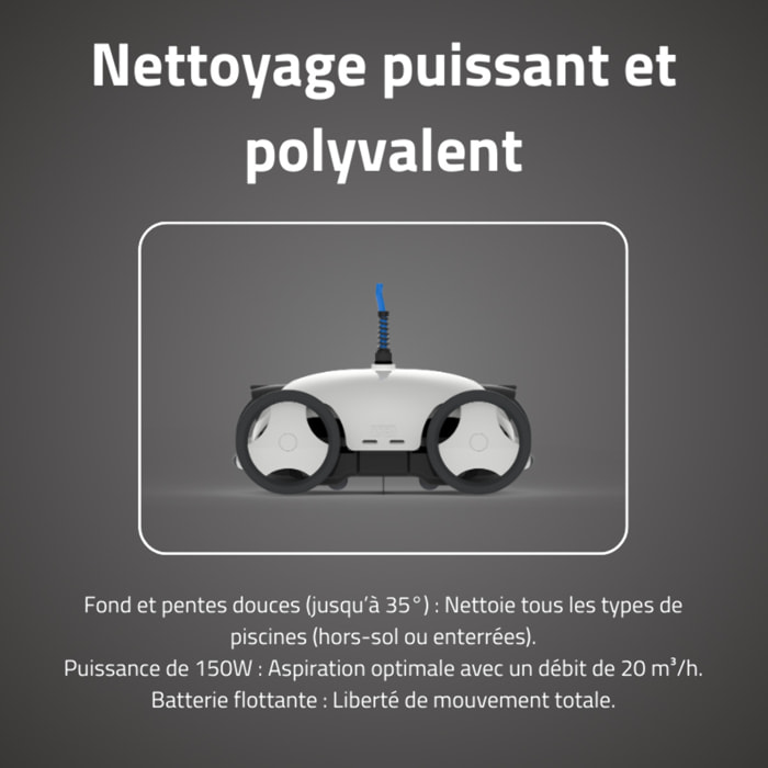 Bestway Robot piscine Falcon+ nettoyage fond et pentes 28 m² max