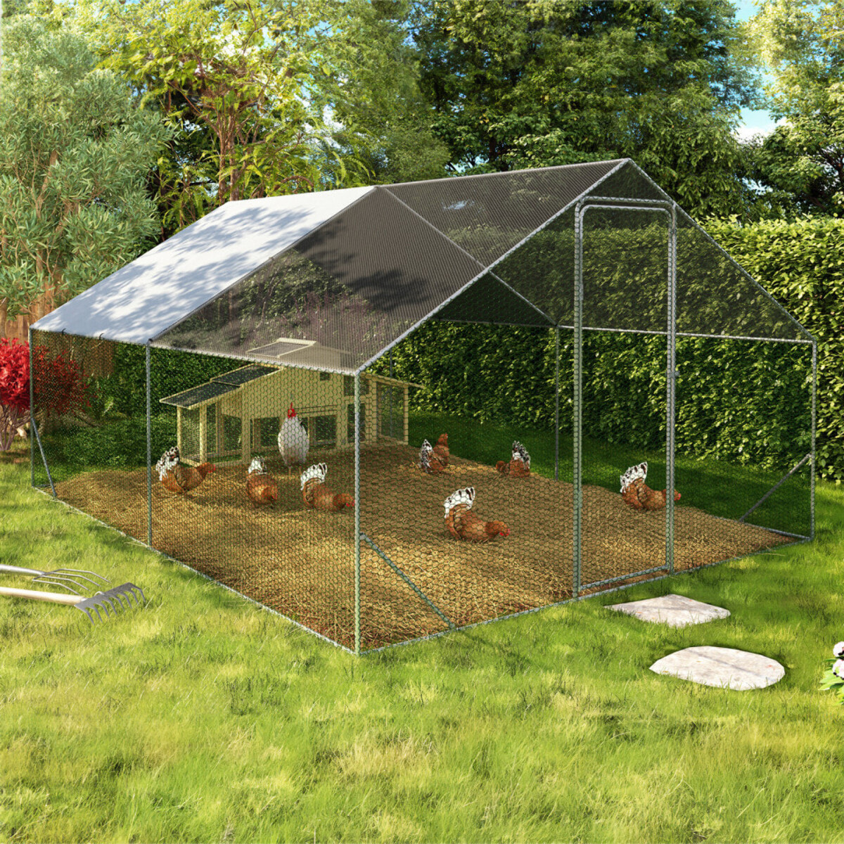 Enclos grillagé pour poules 12m² - 3x4m