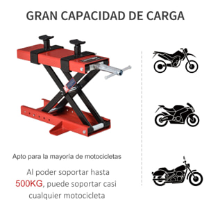 Plataforma Elevadora para Motocicletas Carga 500 kg Altura Ajustable de 19-53 cm