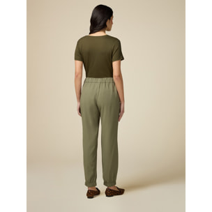 Oltre - Joggers cargo in viscosa stretch - Verde