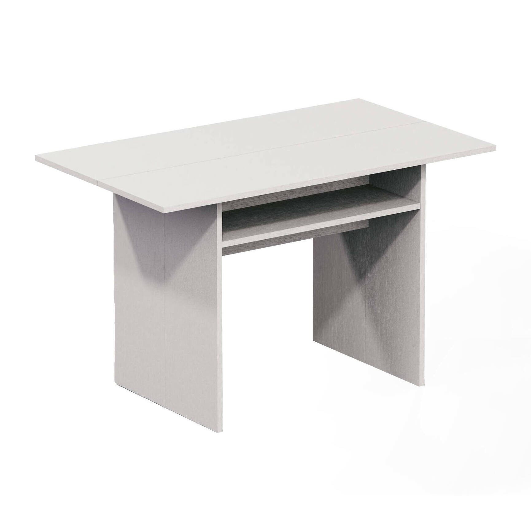 Consolle allungabile Agrippino, Tavolo da pranzo con apertura a libro, Consolle multiuso allungabile, 100% Made in Italy, 120x70h75 cm, Bianco