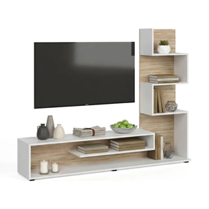 Mueble de salón Moobi en color blanco artik roble canadian y medidas 160 x 124 cm Blanco Artik (Blanco Mate) - Roble Canadian