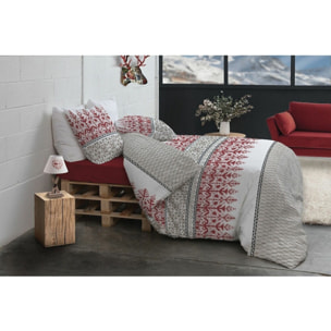 Parure Housse De Couette 3pcs avec Taies oreiller 100% coton 57fils Halti