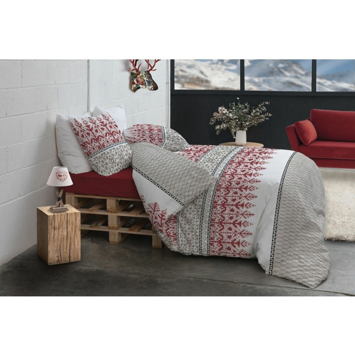 Parure Housse De Couette 3pcs avec Taies oreiller 100% coton 57fils Halti