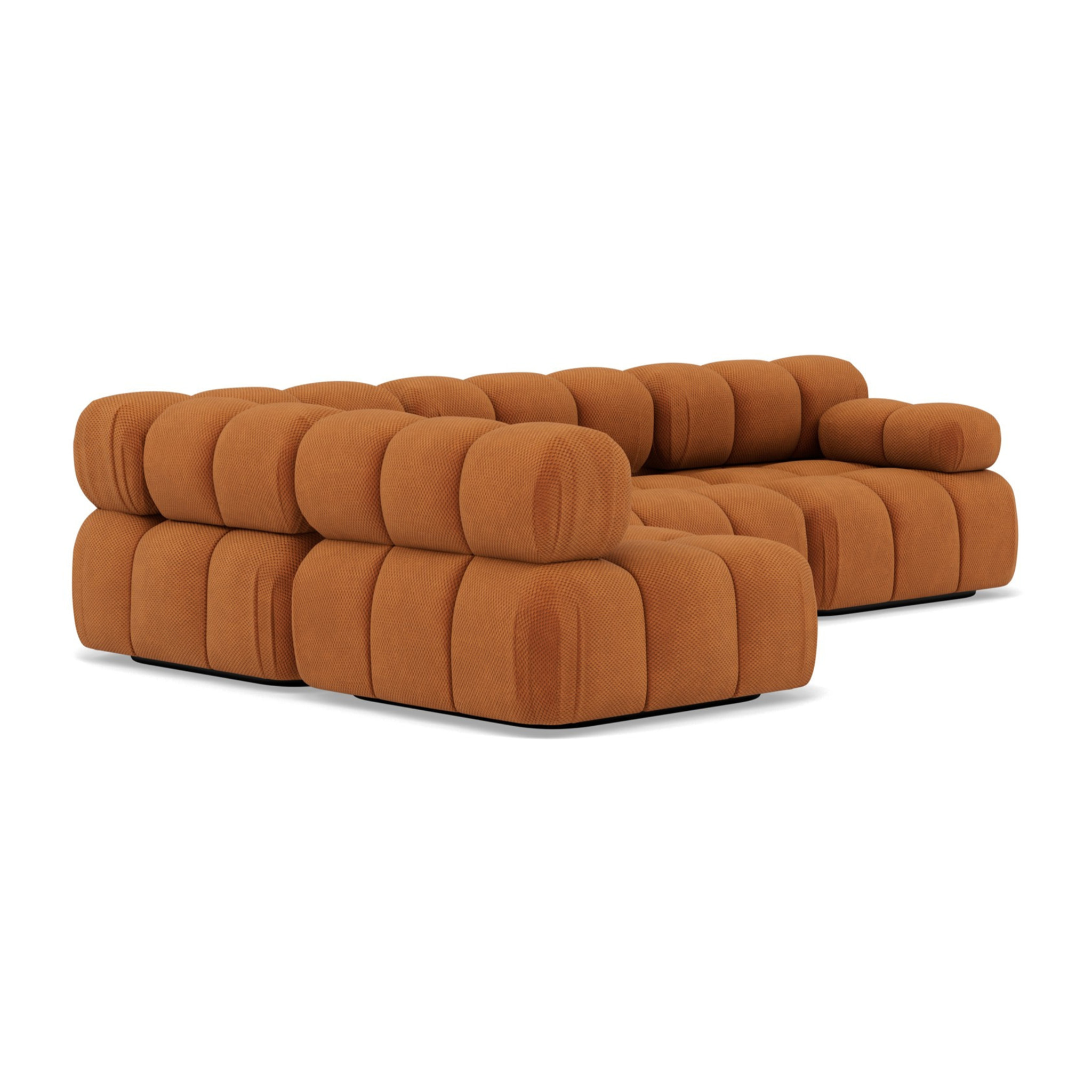 Ruby - canapé modulable d'angle gauche 5 places en velours texturé - Terracotta