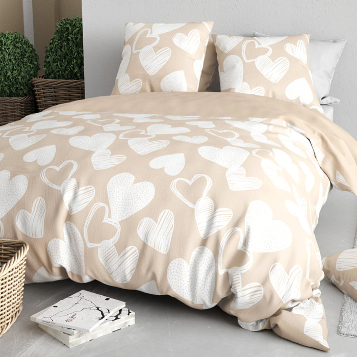 Parure housse de couette 3pcs 100% coton 57 fils tonie