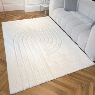 ALASKA - Tapis doux à motif graphique blanc
