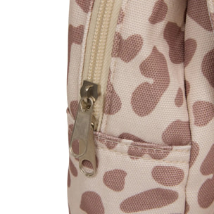 Sac à dos enfant Basco avec pochette isolante 6L motif félin beige et rose