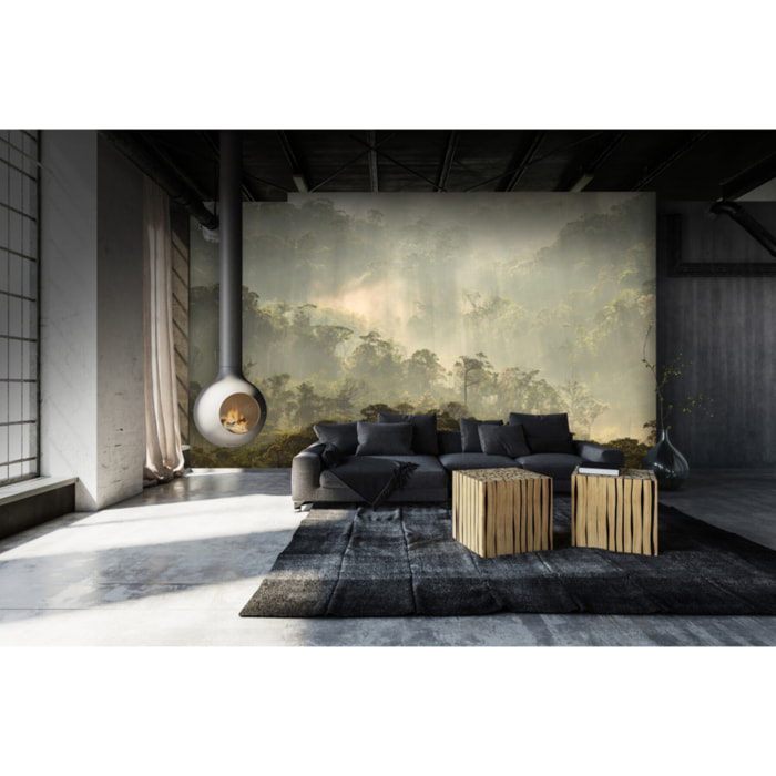 Papier peint panoramique Misty Forest - Une qualité exceptionnelle pour un voyage visuel unique