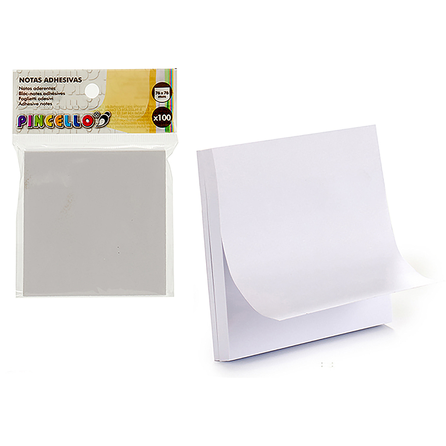 PACK 12  BLOCK NOTAS ADHESIVAS BLANCO 76X76MM
