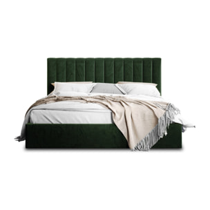 Rosario - lit coffre - 180x200 - sommier inclus - en velours - Vert