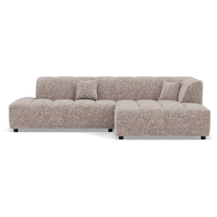 Curtis - canapé d'angle droit 4 places sans accoudoir en tissu texturé - Taupe