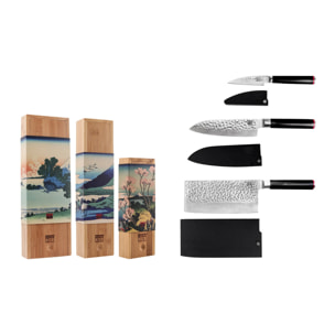 Set asiatici di coltelli (3 coltelli) - Collezione Pakka