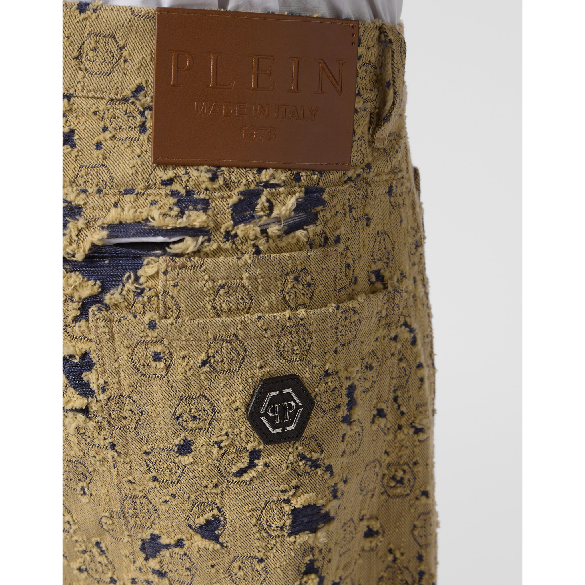 PHILIPP PLEIN Destroyed Beach Boy Fit Jeans Monogram