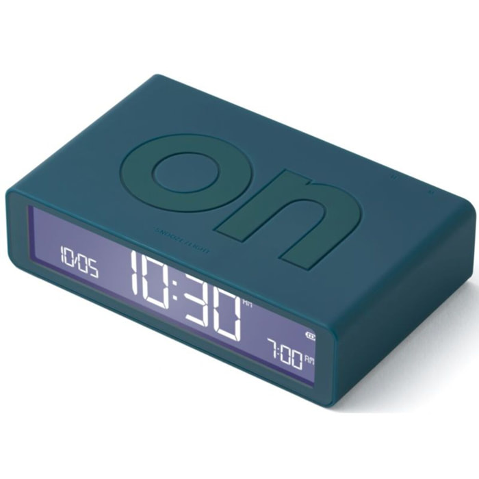 Réveil LEXON Flip Classic Rechargeable en USB-C Bleu