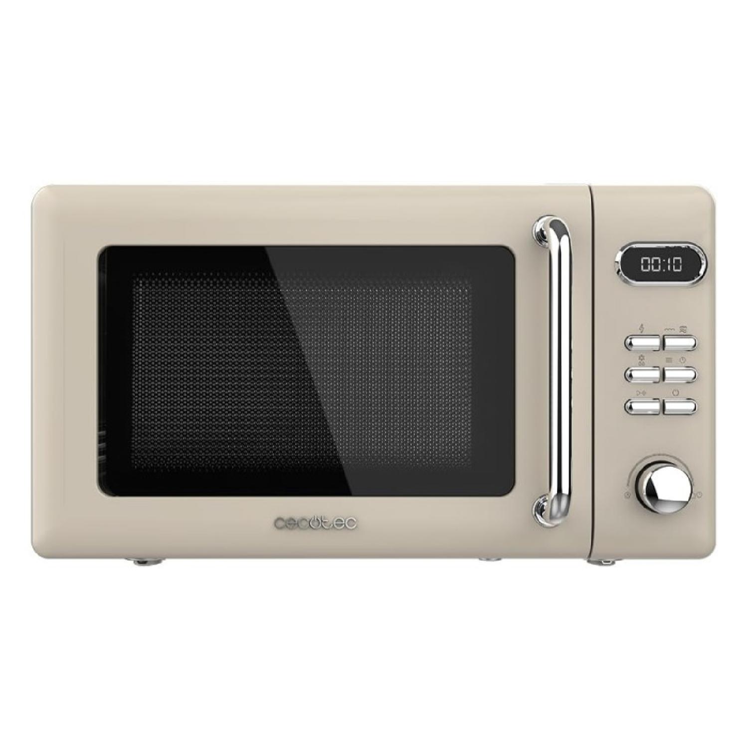 Cecotec Microondas Digital con Grill de 20 L Proclean 5110 Retro Beige. 700 W en