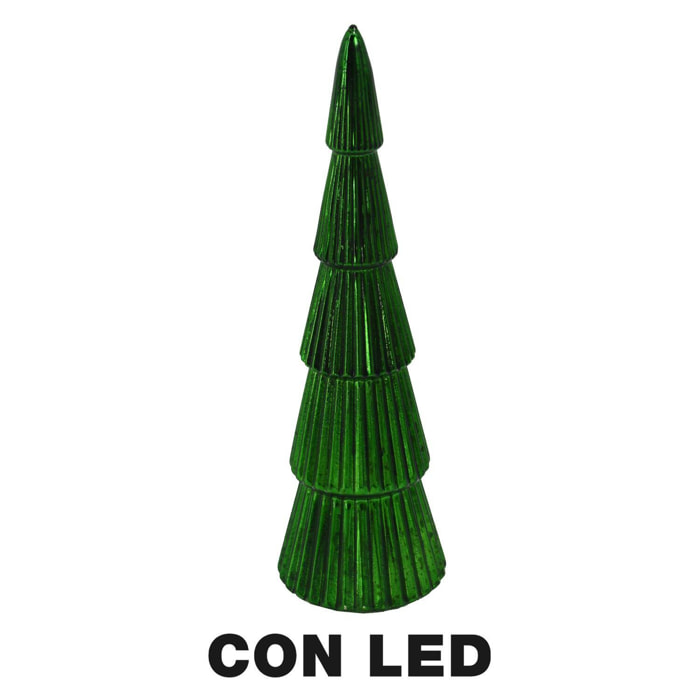 Albero in vetro led verde cm ø12h36