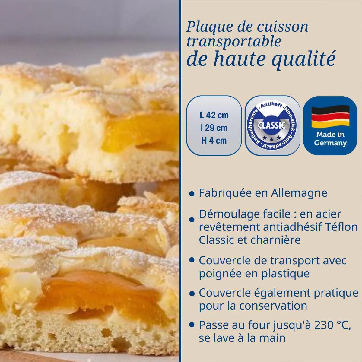 Plaque de cuisson avec couvercle 42 x 29 cm Dr. Oetker Bake and Go