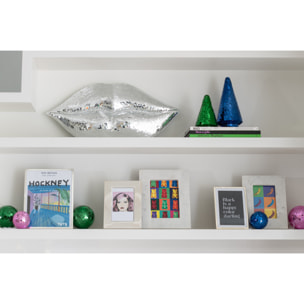 J-Line cadre photo Marbre - pierre - blanc - grand