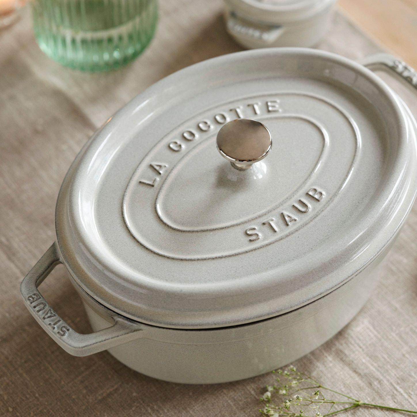 Cocotte ovale 37 cm Truffe blanche