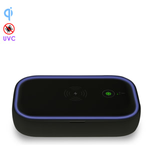 Scatola di sterilizzazione UV con caricabatterie wireless Qi e funzione di aromaterapia.
