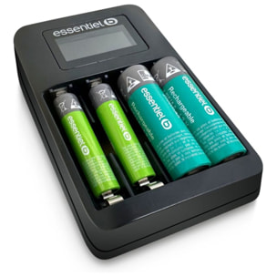 Chargeur de piles ESSENTIELB +LR06 AA x2 2100NimH+LR03 AAA x2 700NimH