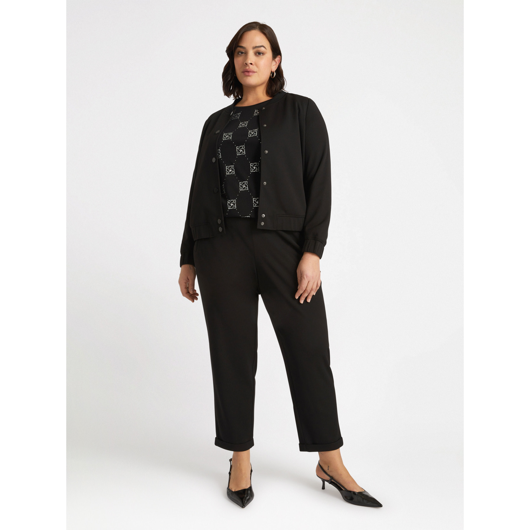 Fiorella Rubino - Bomber in tessuto scuba - Nero