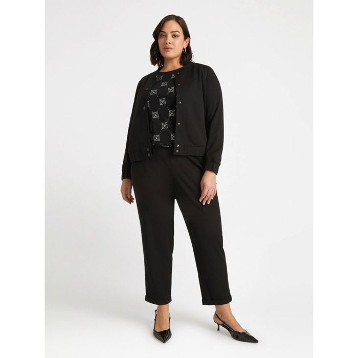 Fiorella Rubino - Bomber in tessuto scuba - Nero